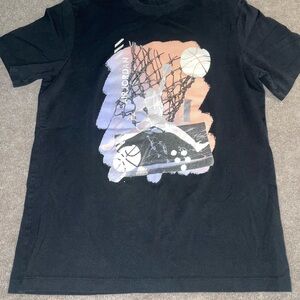 Jordan Black Tee with Orange & pink Logo